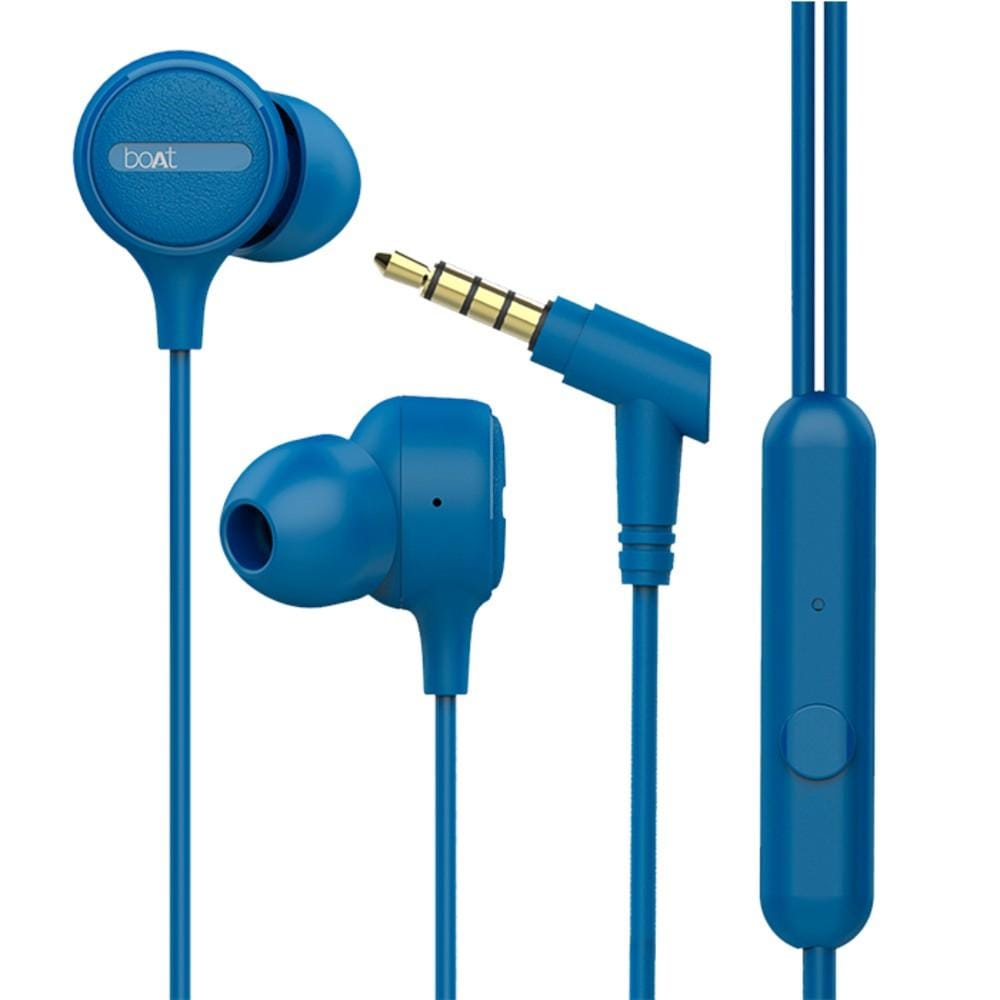 boat in-ear wired headphones boat bassheads 103 in ear wired headphone with mic #color_blue