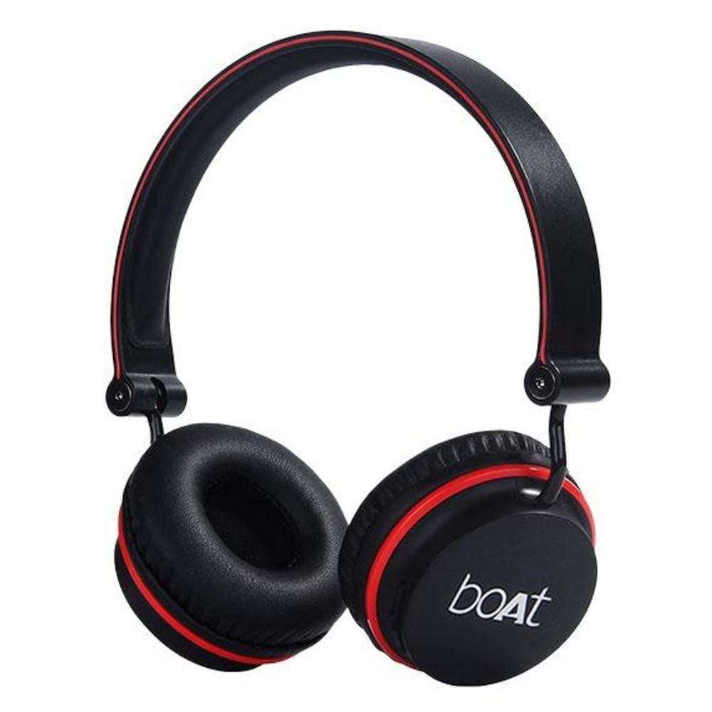 boat on-ear wireless headphones black/red boat rockerz 400 on ear wireless bluetooth headphone #color_black-red