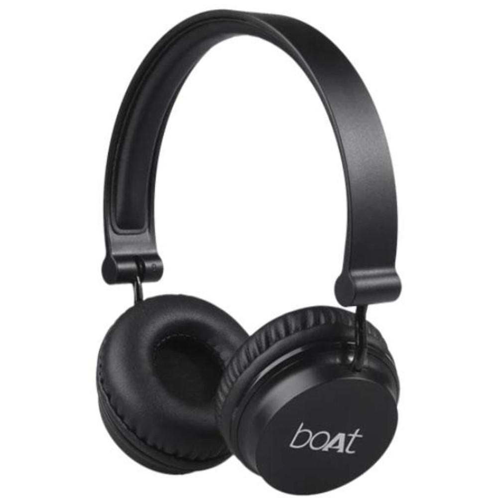 boat on-ear wireless headphones carbon black boat rockerz 400 on ear wireless bluetooth headphone #color_carbon-black