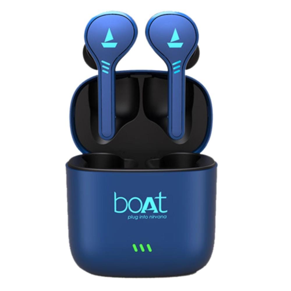 boat true wireless in-ear headphones blue boat airdopes 431 truly wireless earbuds