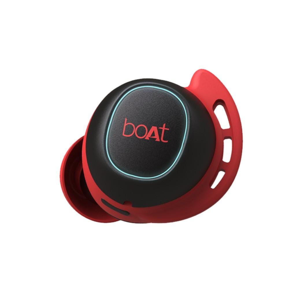 boat true wireless in-ear headphones boat airdopes 443 wireless earbuds #color_raging-red