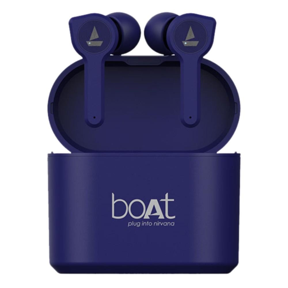 boat true wireless in-ear headphones bold blue boat airdopes 402 true wireless earbuds #color_bold-blue
