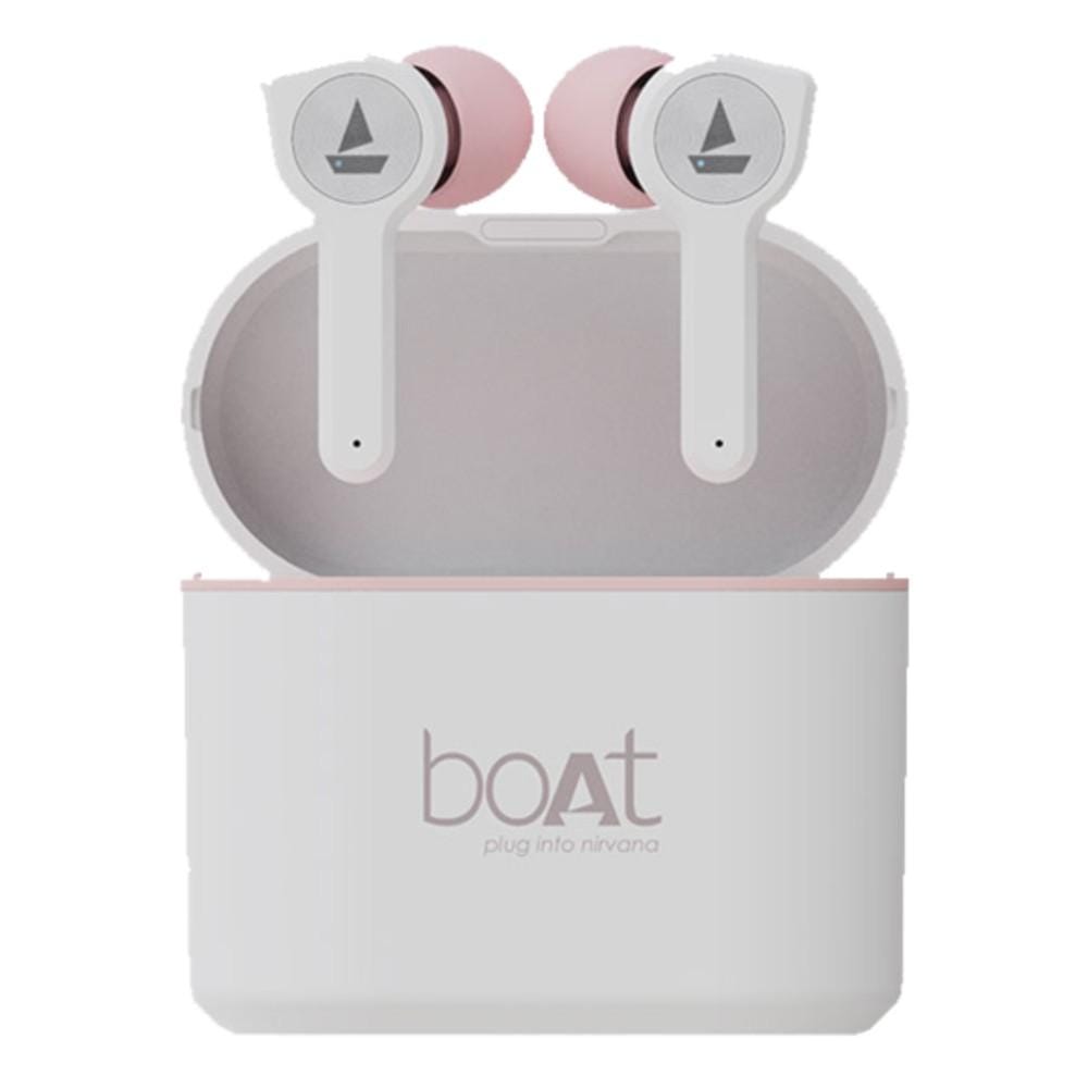 boat true wireless in-ear headphones rosegold white boat airdopes 402 true wireless earbuds