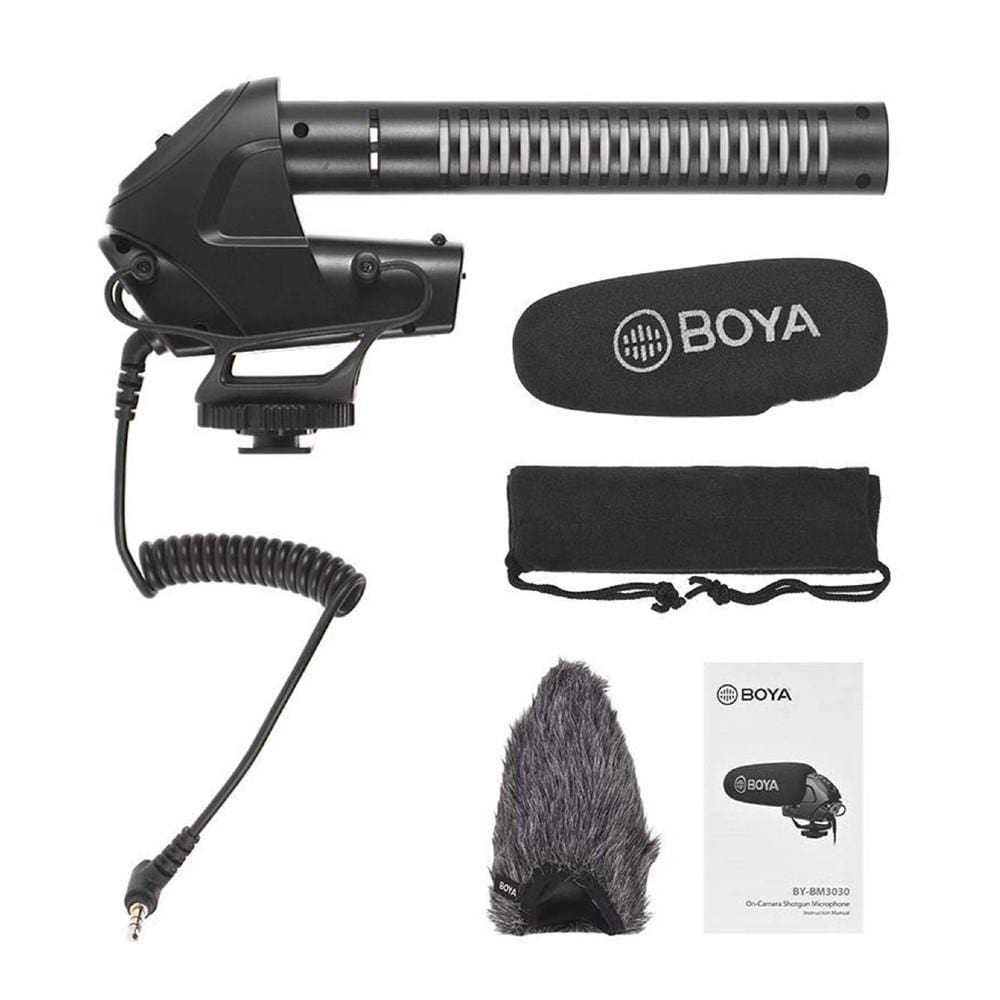 boya condenser microphones boya by-bm3030 on-camera super-cardioid condenser shotgun microphone
