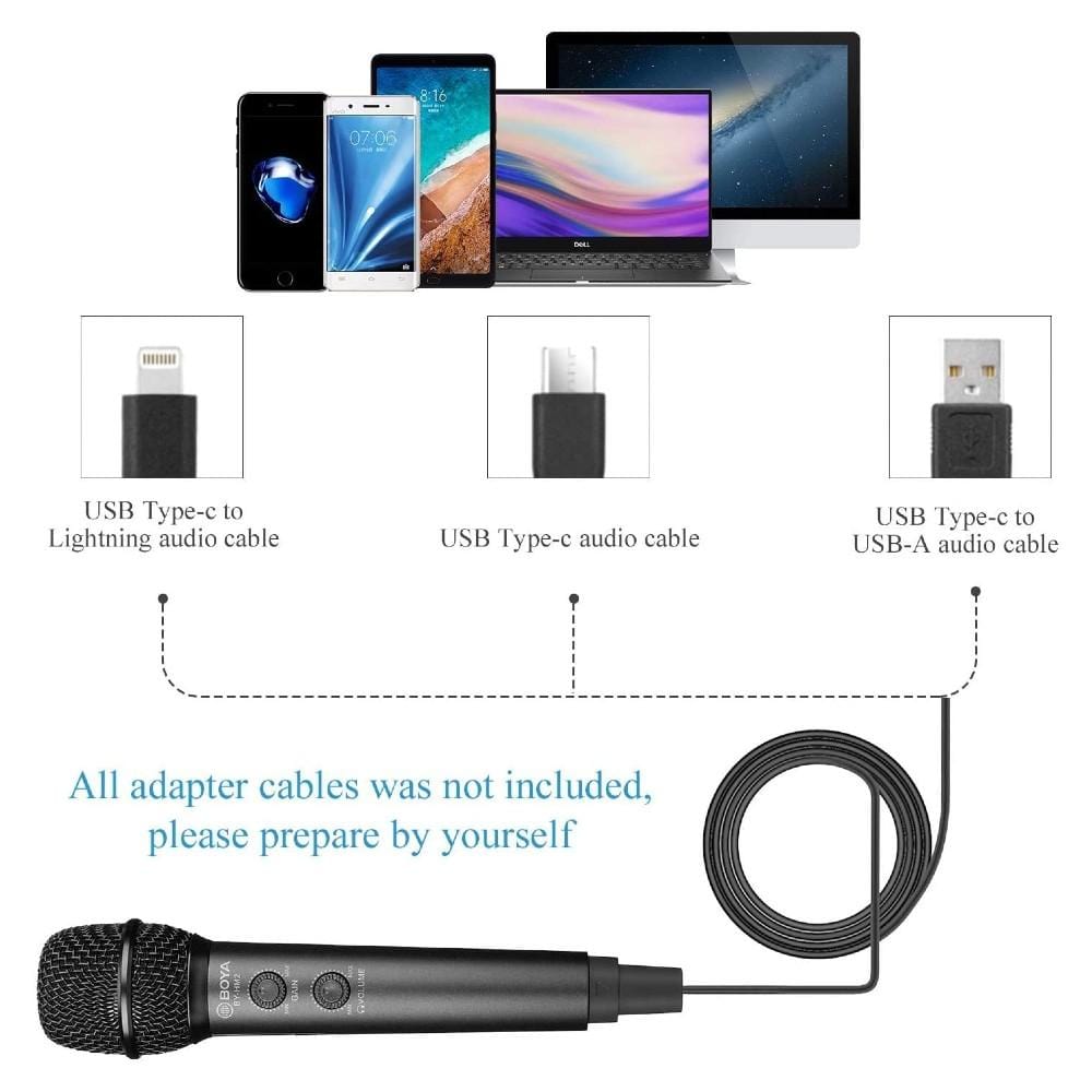 boya condenser microphones boya by-hm2 universal digital cardioid handheld condenser microphone