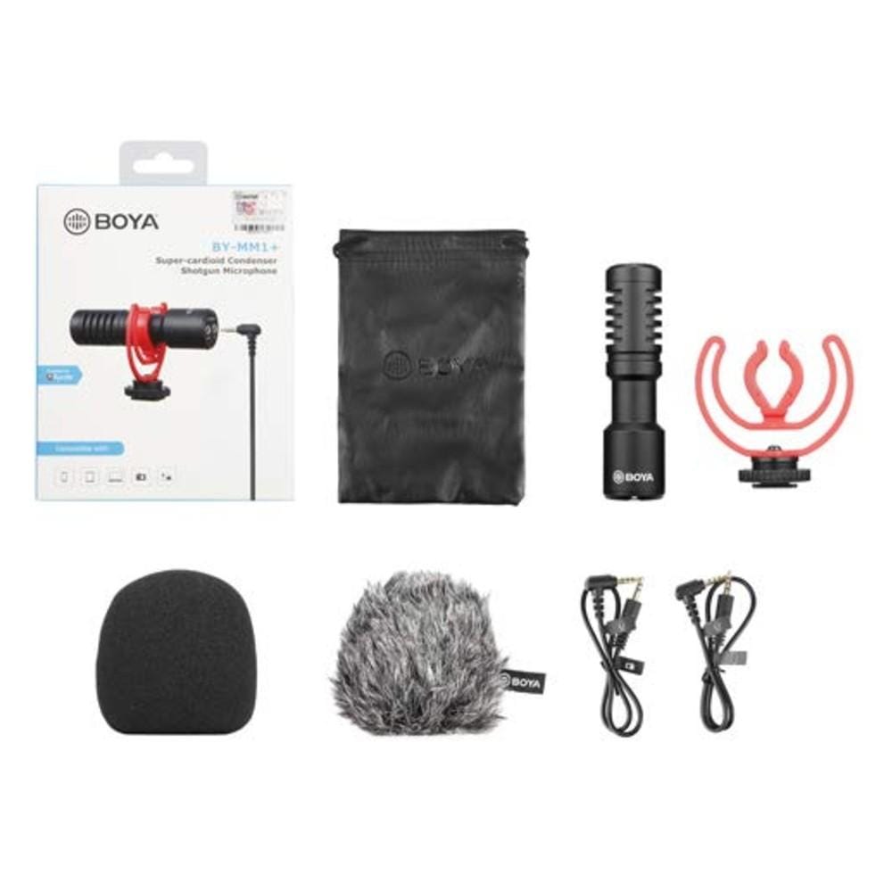 boya condenser microphones boya by-mm1+ super cardioid shotgun condenser microphone - open box
