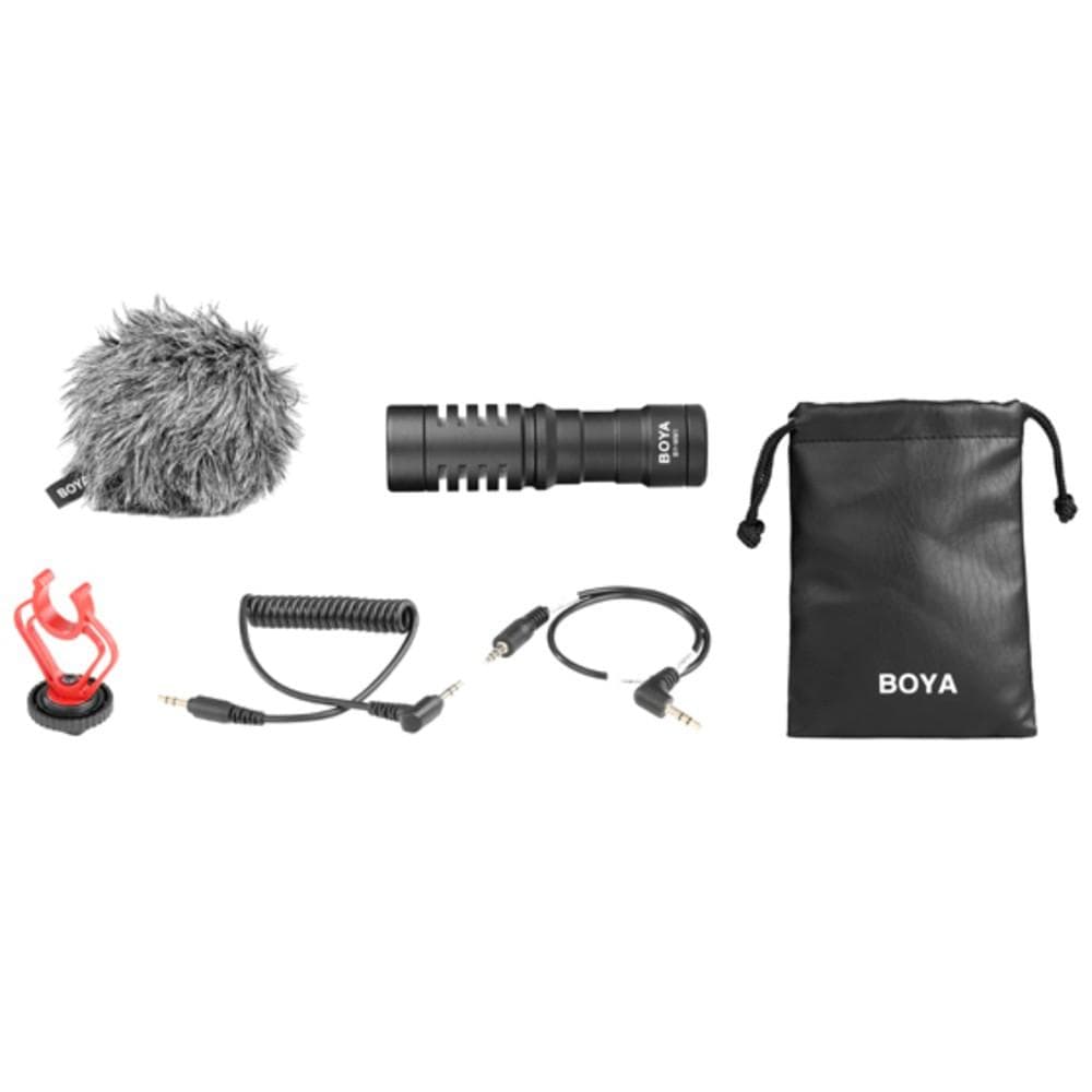 boya condenser microphones boya by-mm1 universal cardioid condenser microphone - black