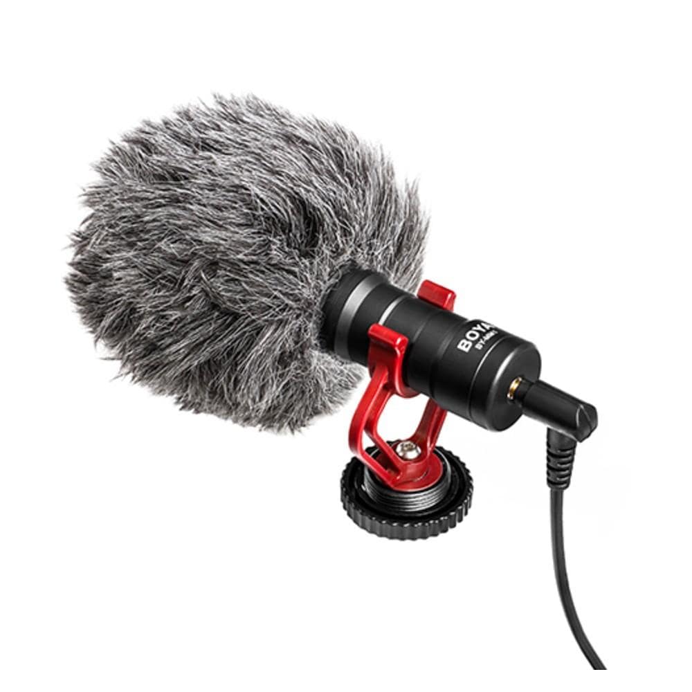 boya condenser microphones boya by-mm1 universal cardioid condenser microphone - black