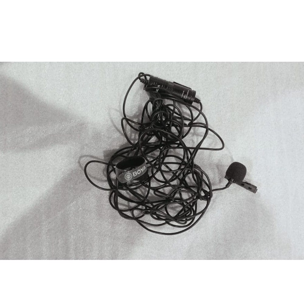 boya lavalier microphones 202301916496 boya bym1 omnidirectional level condenser microphone - black - open box b stock