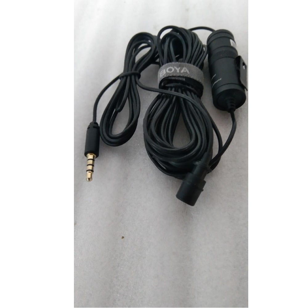 boya lavalier microphones 202301964189 boya bym1 omnidirectional level condenser microphone - black - open box b stock