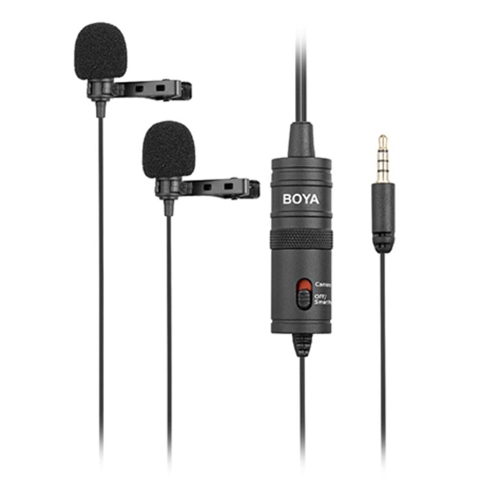 boya lavalier microphones boya by-m1dm dual omni-directional lavalier condenser microphone