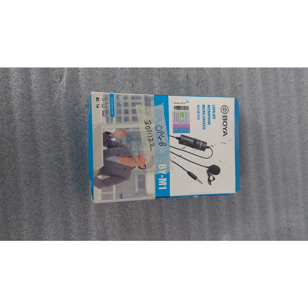 boya lavalier microphones boya bym1 omnidirectional level condenser microphone - black - open box b stock