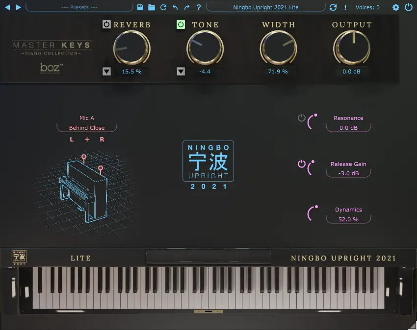 BOZ DIGITAL Virtual Instruments Boz Digital Ningbo Upright 2021 Lite: Piano Plugin
