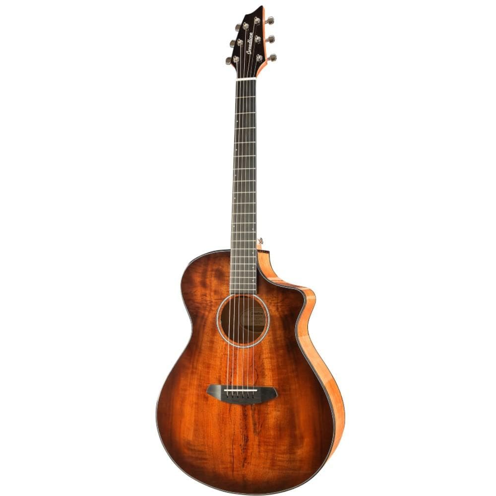 breedlove electro acoustic guitars breedlove pec66ceo pursuit exotic concert ce myrtlewood electro acoustic guitar with bag - bourbon sunset burst