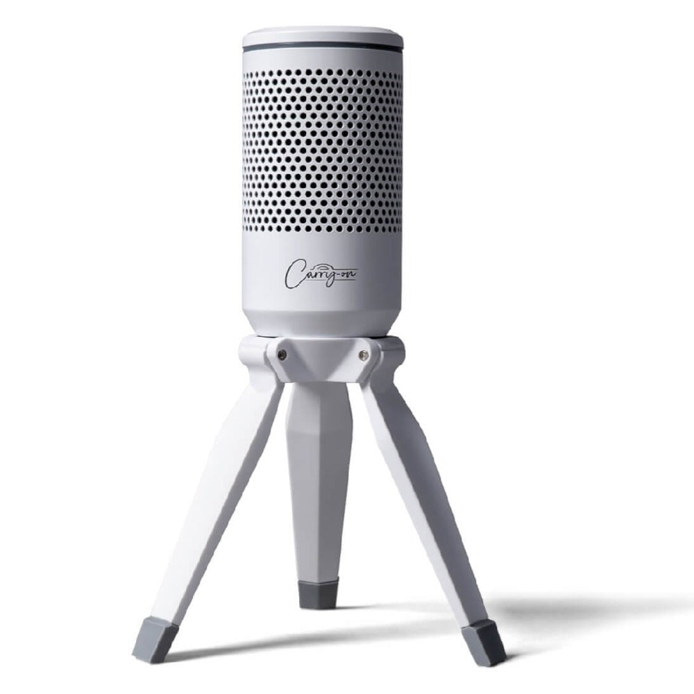 Carry-On USB Microphones White Carry-On USB Microphone with Built in Foldable Stand #color_white