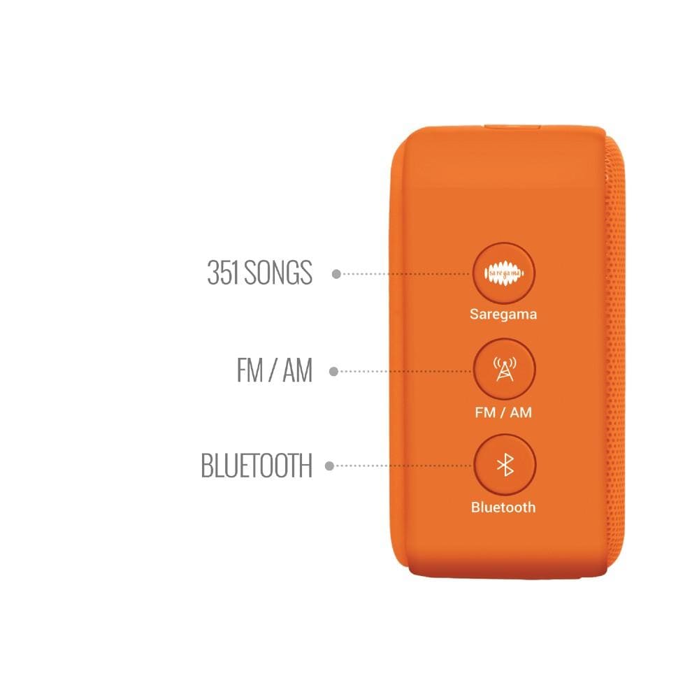 carvaan bluetooth speakers saregama carvaan mini 2.0 portable music player with bluetooth/fm/am/aux #color_vivid-orange