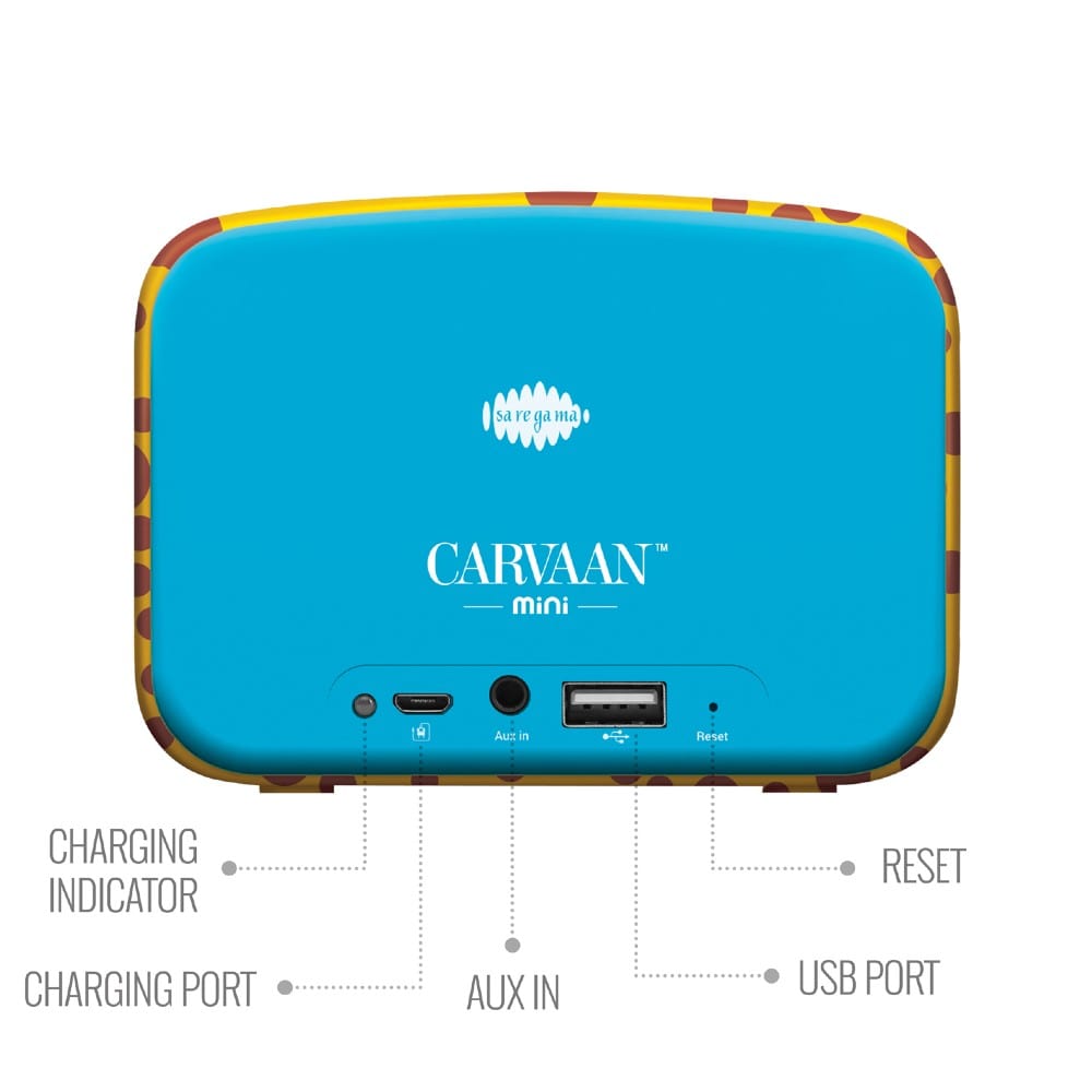 carvaan bluetooth speakers saregama carvaan mini kids portable music player with bluetooth/fm/am/aux- baby blue
