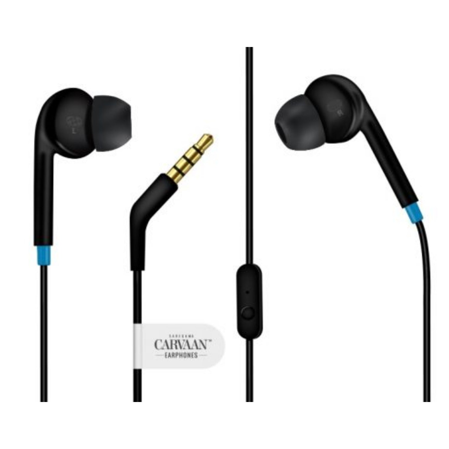 Carvaan In-Ear Wired Headphones Saregama Carvaan GX01 In-Ear Wired Headphone With Mic- Classic Black