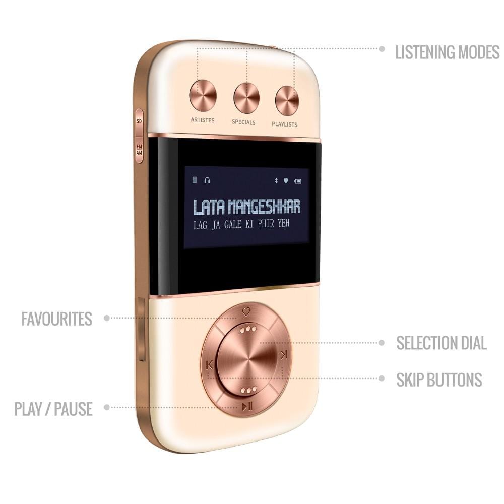 carvaan portable music players saregama carvaan go gold portable audio player with 3000 pre-loaded retro hindi songs #color_rose-gold