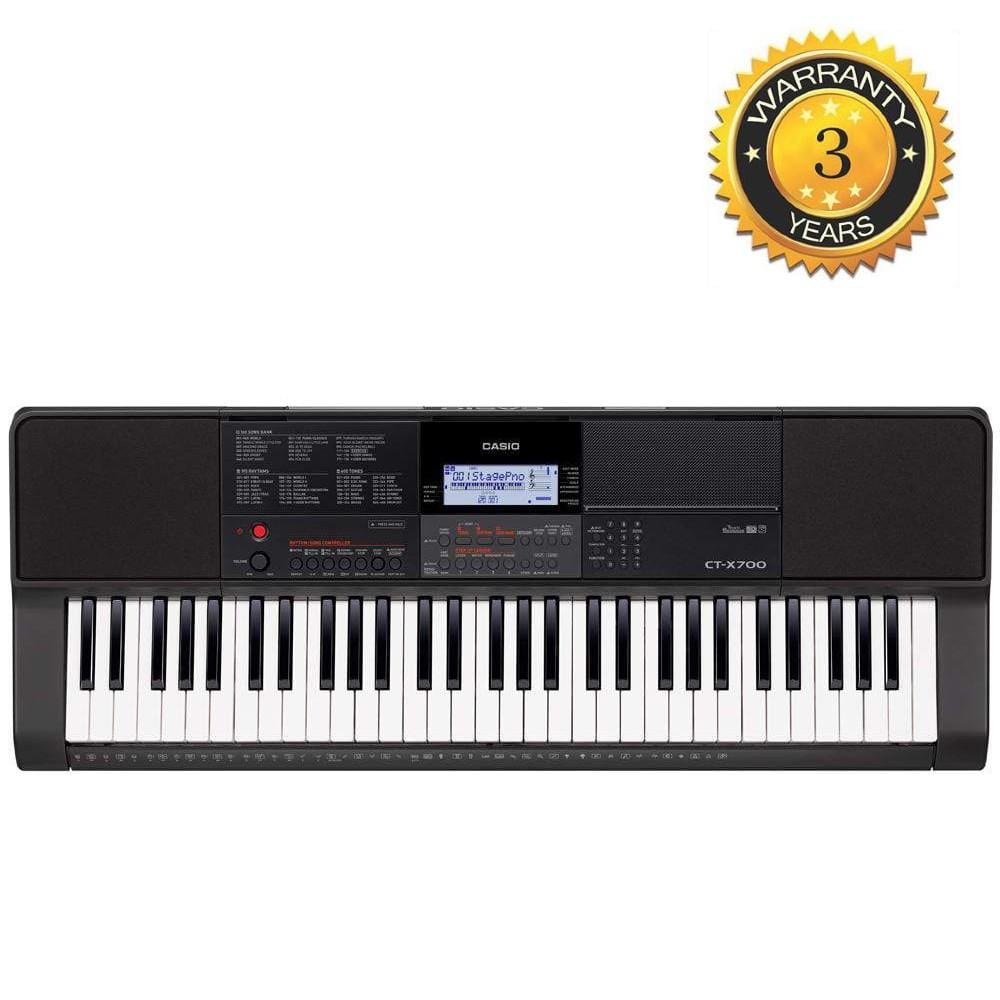casio keyboard bundles casio ct-x700 61-key portable keyboard with power adapter, gigbag, stand, cloth & ebook