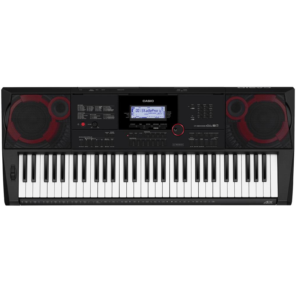 casio keyboard bundles casio ct-x8000in 61-key portable keyboard with power adapter, dust cover, stand, online lessons & ebook