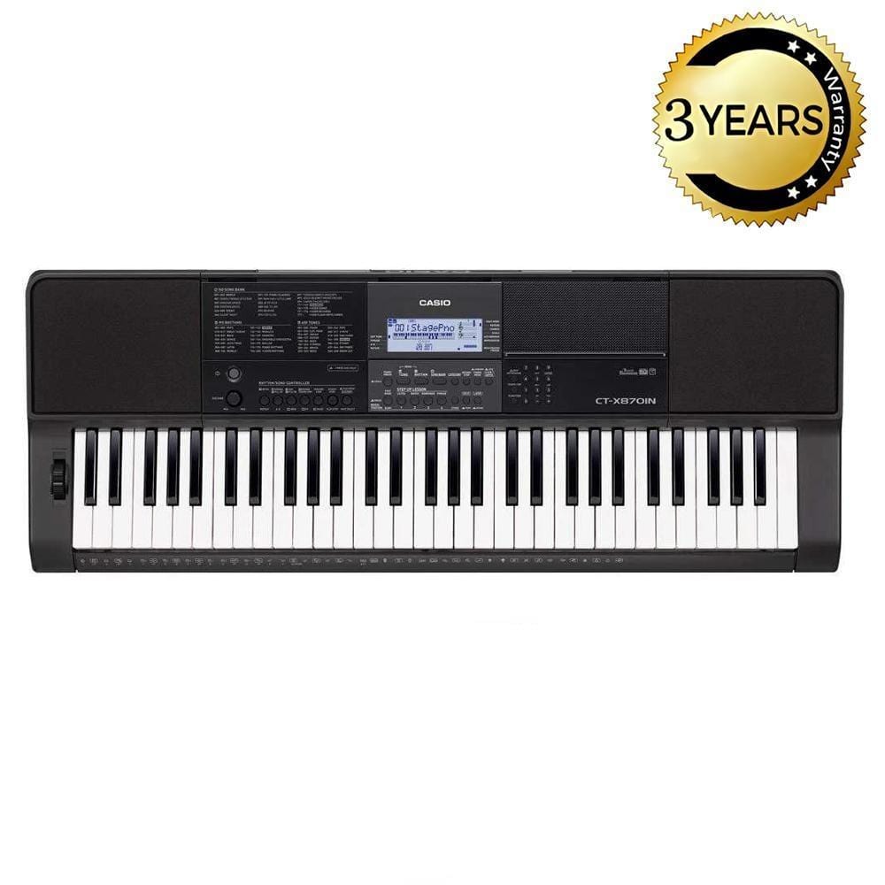 casio keyboard bundles casio ct-x870in 61-key portable keyboard with power adapter, dust cover, online lessons & ebook