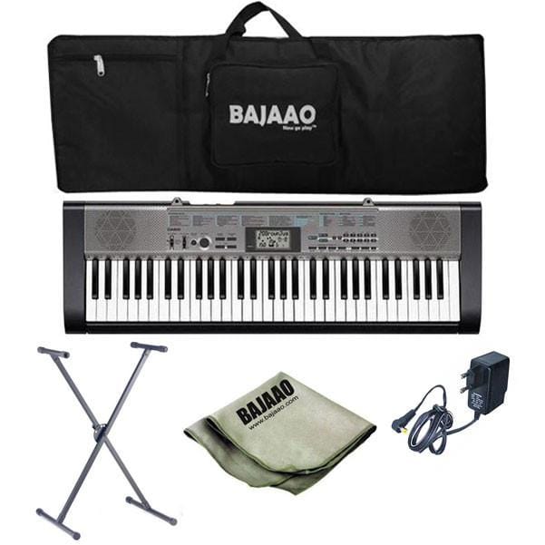 casio keyboard bundles casio ctk-1300 standard keyboard with stand, gigbag, polishing cloth and power adapter