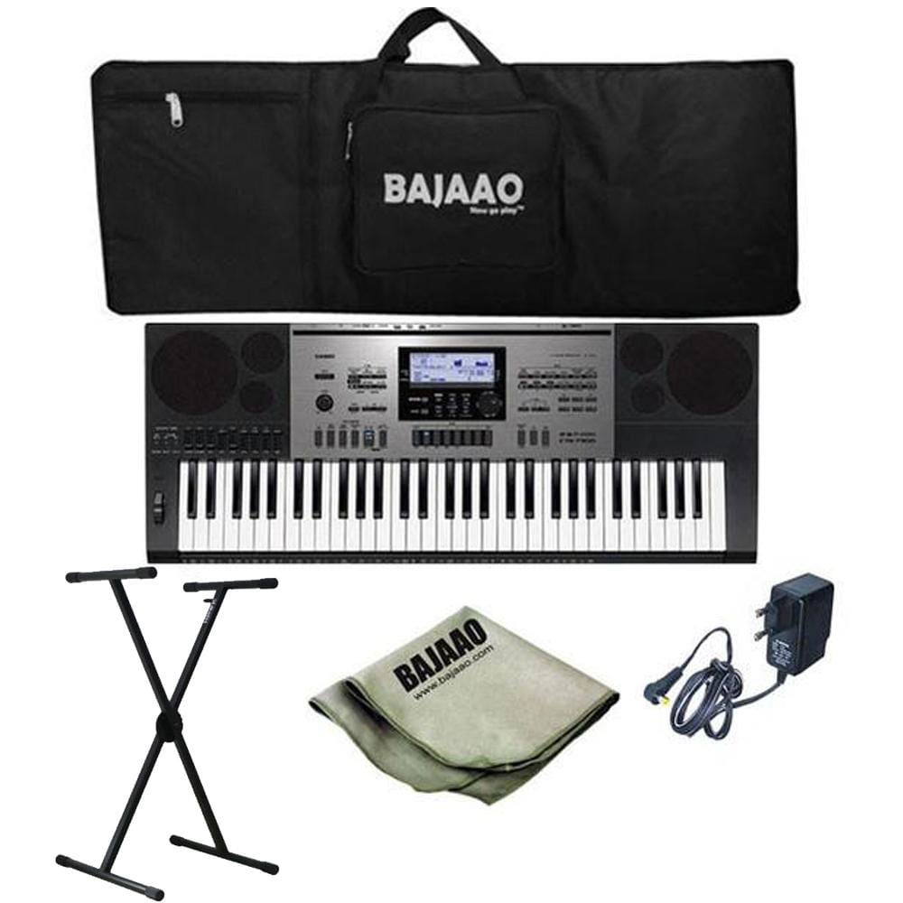 casio keyboard bundles casio ctk-7300in portable keyboard with stand, gigbag, polishing cloth and power adapter