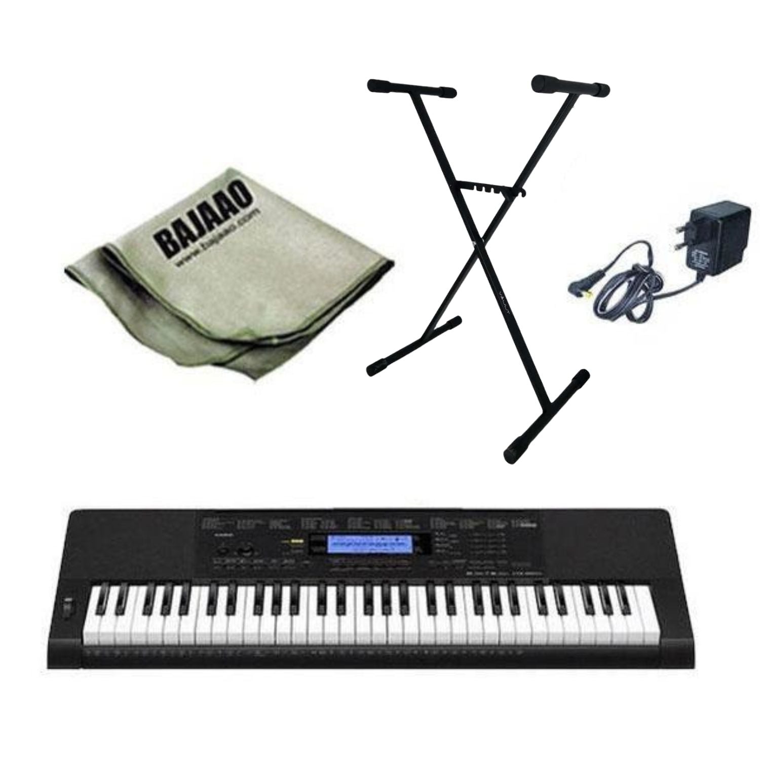 Casio Keyboard Bundles Casio CTK-860IN Arranger Keyboard With Stand, Polishing Cloth and Power Adapter