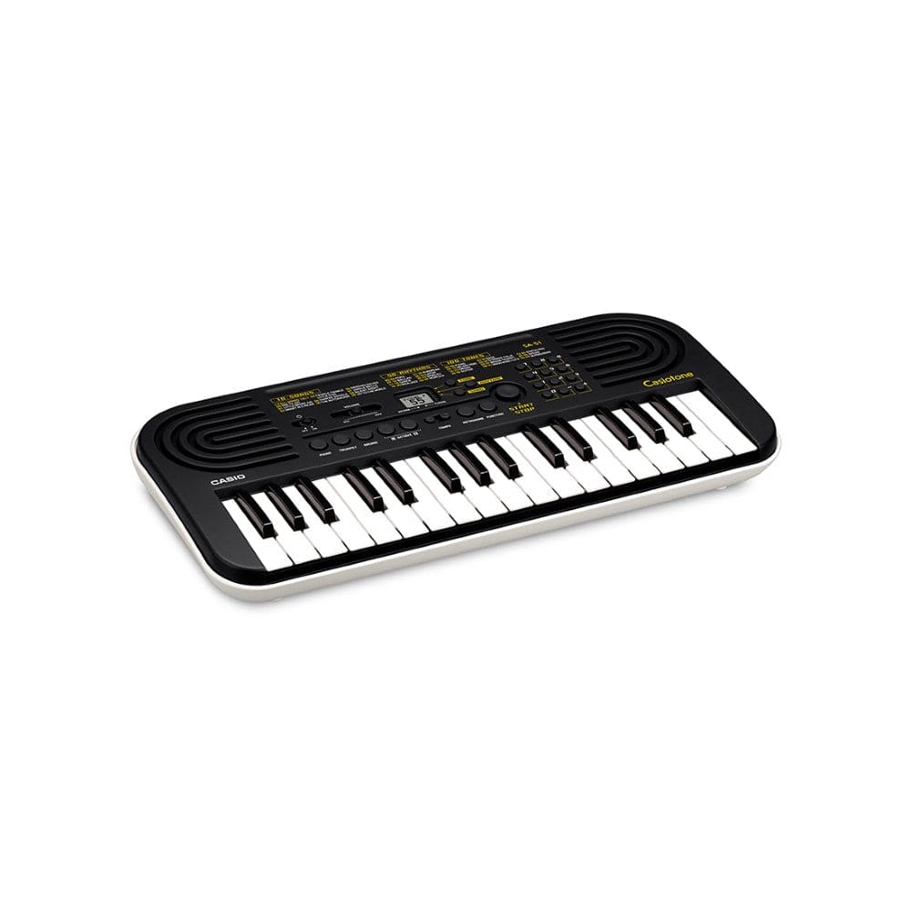 casio keyboard bundles casio sa-51 casiotone 32 key kids mini portable keyboard with adapter, polishing cloth, dust cover, online lessons, warranty & ebook