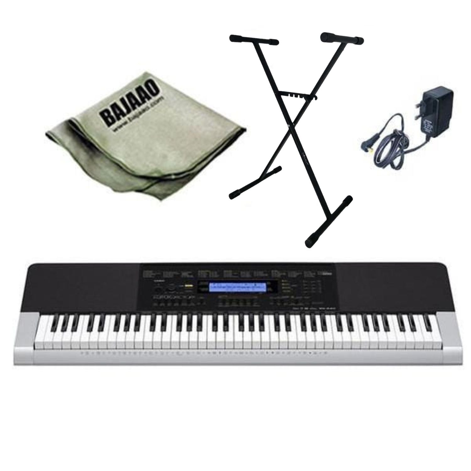 Casio Keyboard Bundles Casio WK-240 Keyboard with Stand, Polishing Cloth and Power Adapter