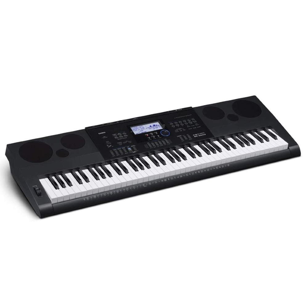 casio keyboard bundles casio wk-6600 high grade workstation 76-key keyboard with headphone, stand, pedal, polishing cloth and power adapter