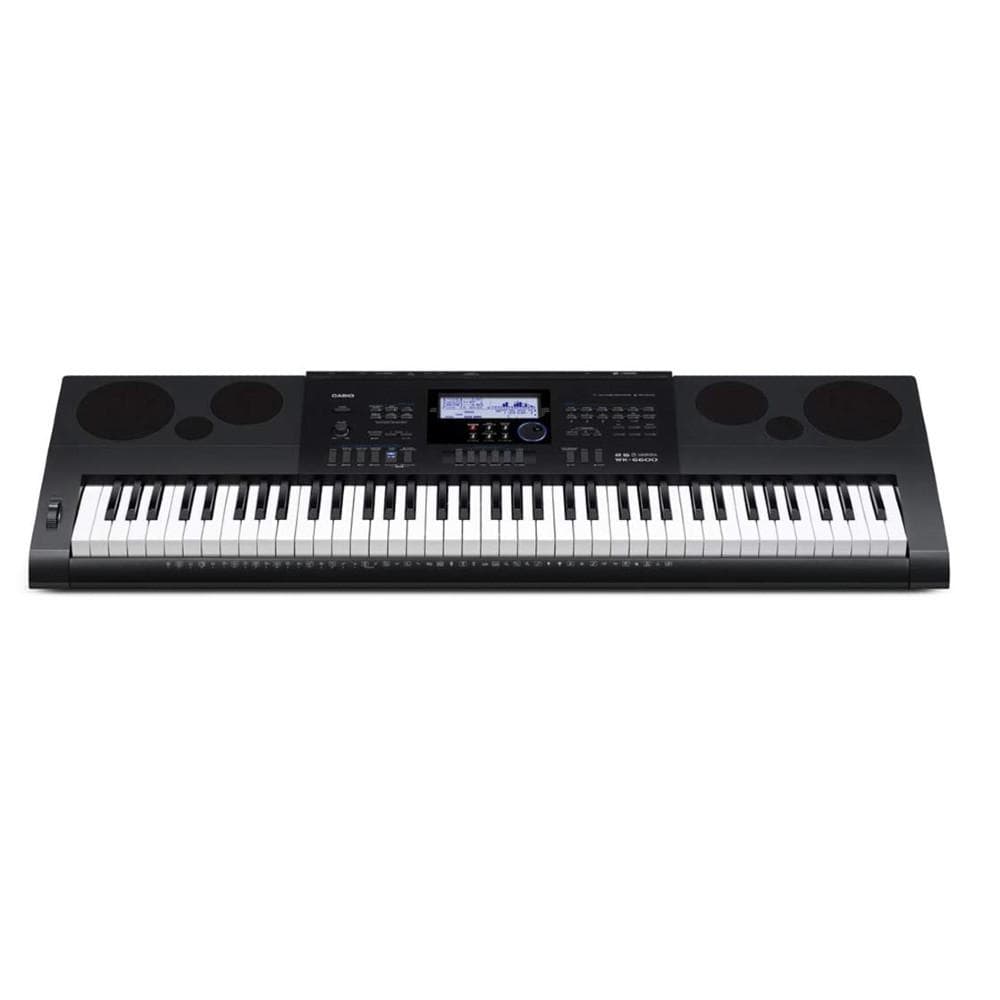 casio keyboard bundles casio wk-6600 high grade workstation 76-key keyboard with headphone, stand, pedal, polishing cloth and power adapter
