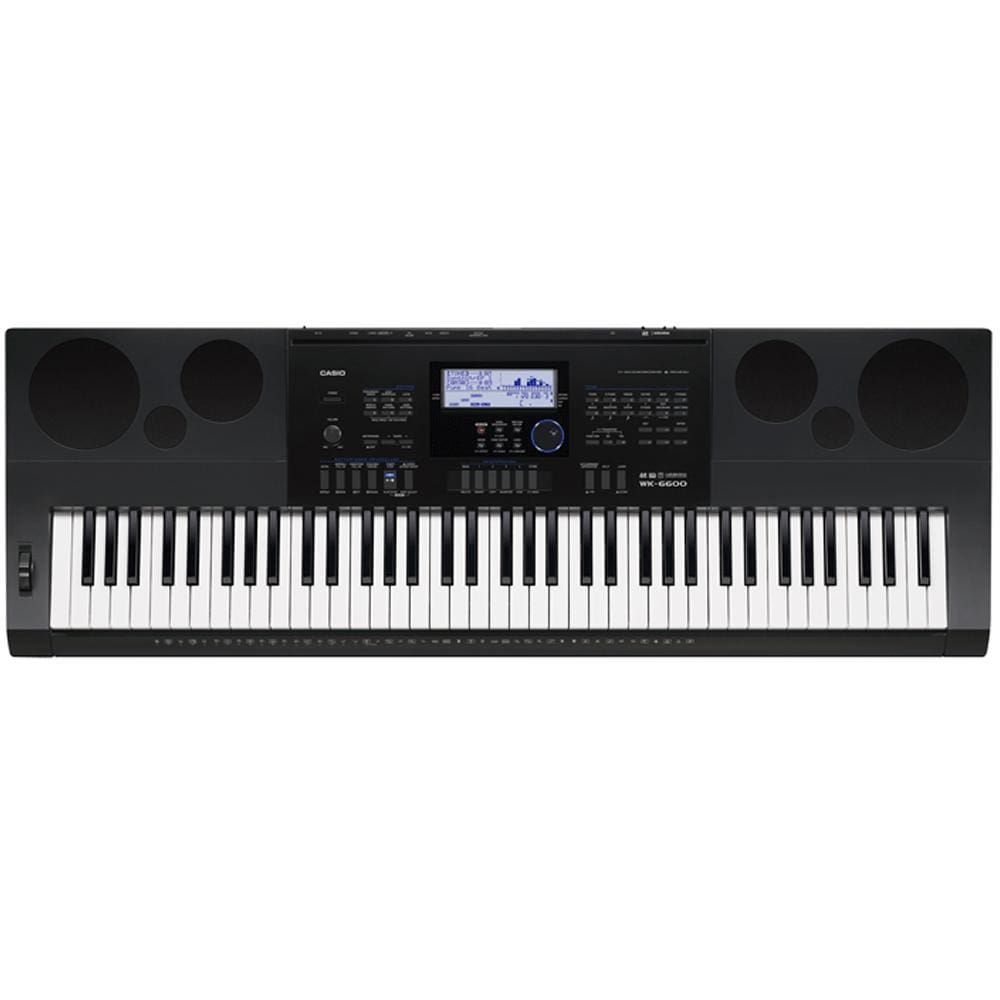 casio keyboard bundles casio wk-6600 high grade workstation 76-key keyboard with headphone, stand, pedal, polishing cloth and power adapter