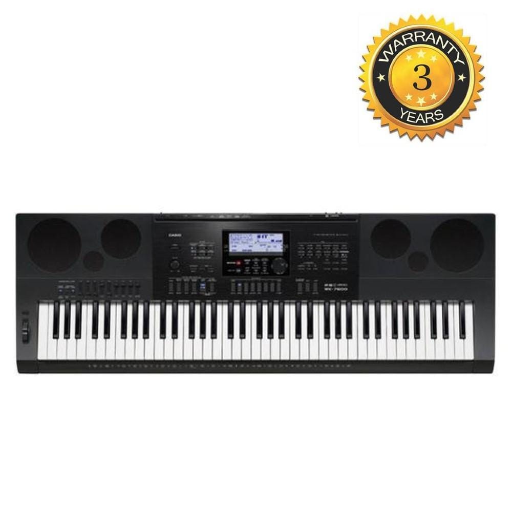 casio keyboard bundles casio wk-7600 76-key keyboard with stand, headphones, polishing cloth and power adapter