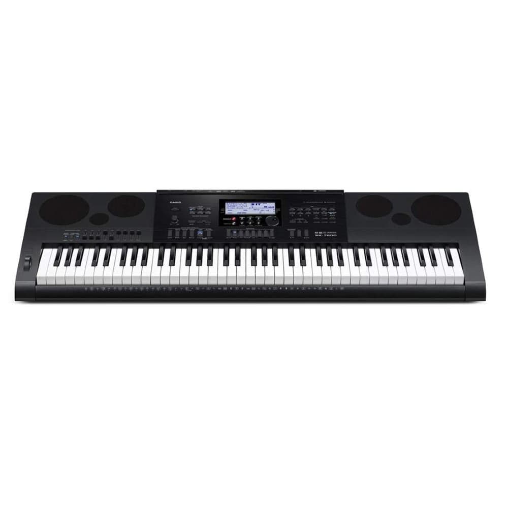 casio keyboard bundles casio wk-7600 76-key keyboard with stand, headphones, polishing cloth and power adapter