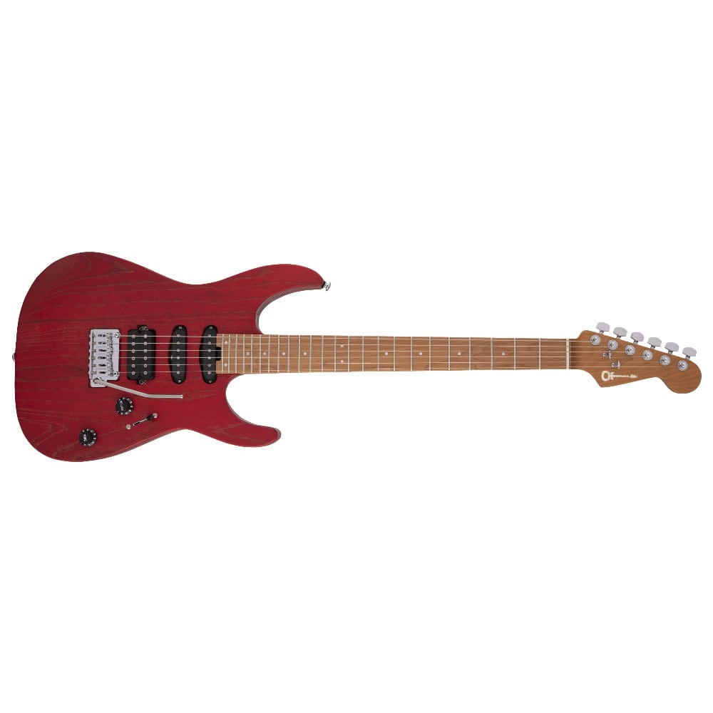 charvel electric guitars charvel pro-mod dk24 hss 2pt cm 6 string electric guitar #color_red-ash