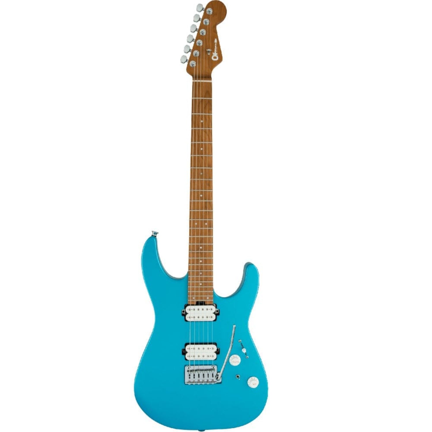 charvel electric guitars matte blue frost charvel pro-mod dk24 hh 2pt cm 6 string electric guitar #color_matte-blue-frost