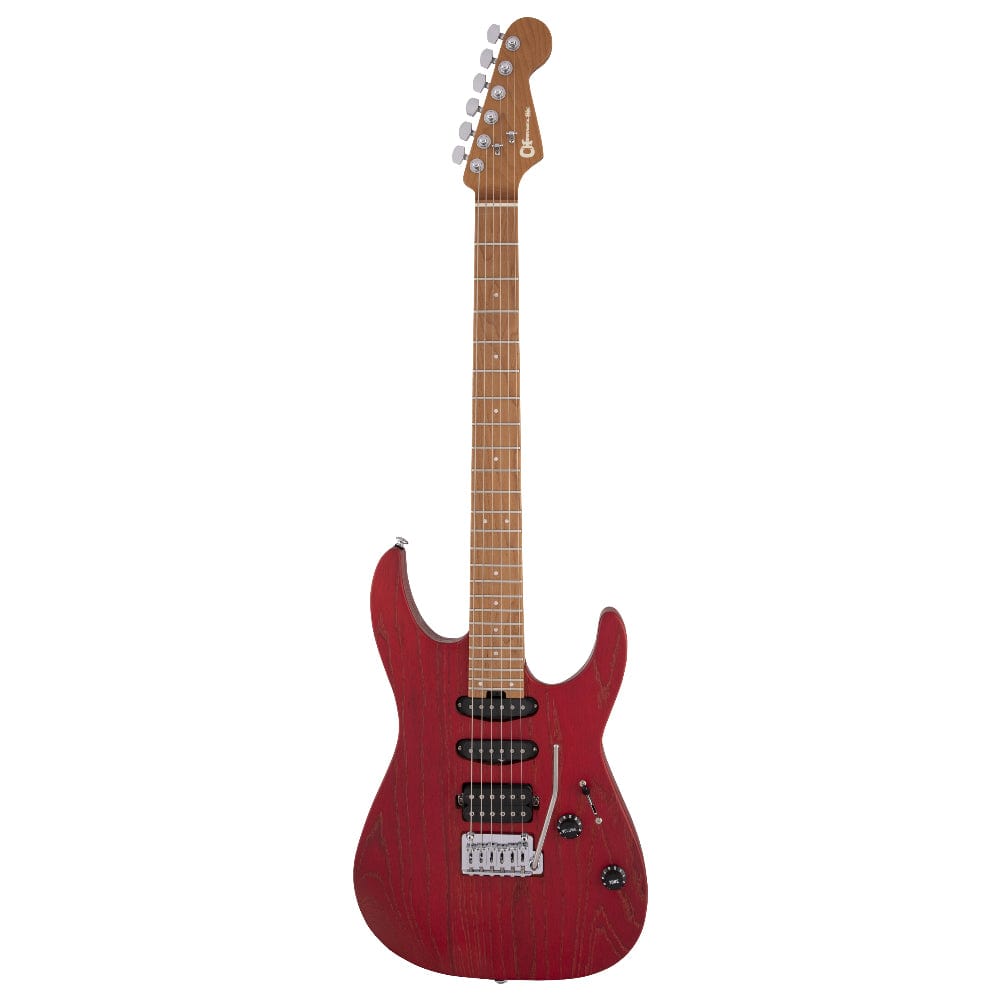 charvel electric guitars red ash charvel pro-mod dk24 hss 2pt cm 6 string electric guitar #color_red-ash
