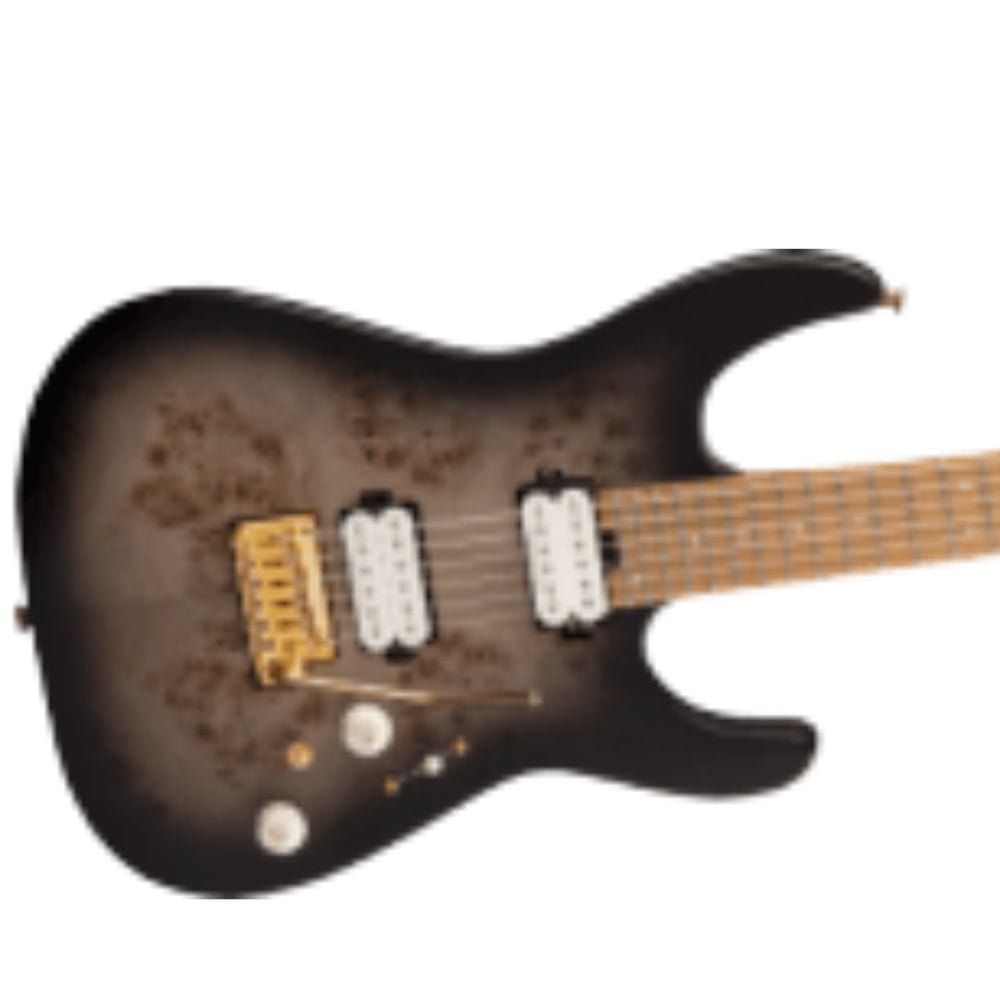 charvel electric guitars transparent black burst charvel pro-mod d24 hh cm poplar burl 6 string electric guitar