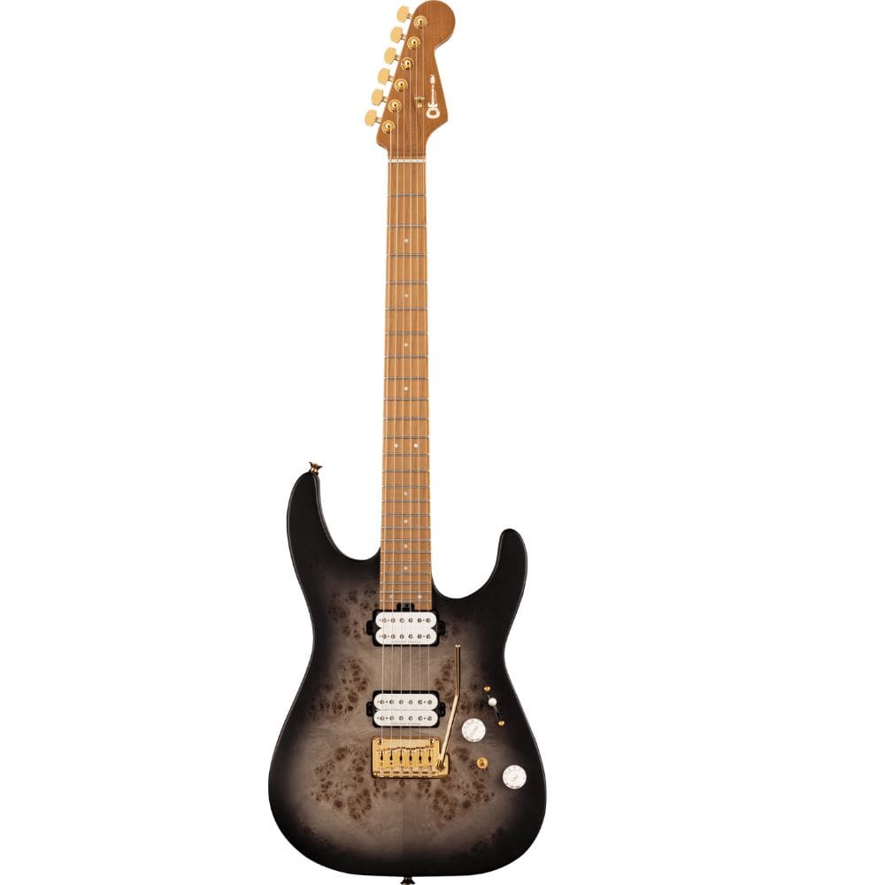 charvel electric guitars transparent black burst charvel pro-mod d24 hh cm poplar burl 6 string electric guitar