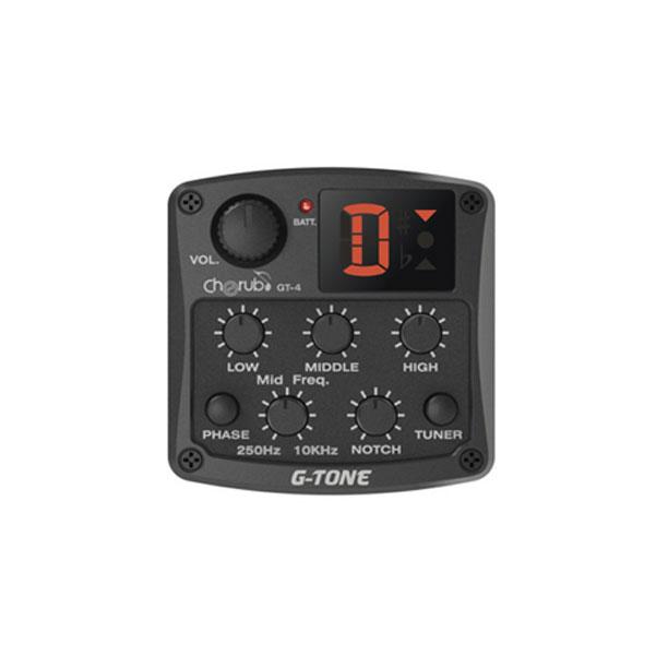 cherub pickups cherub gt-4 3-band eq acoustic guitar pickup with tuner notch and phase effects
