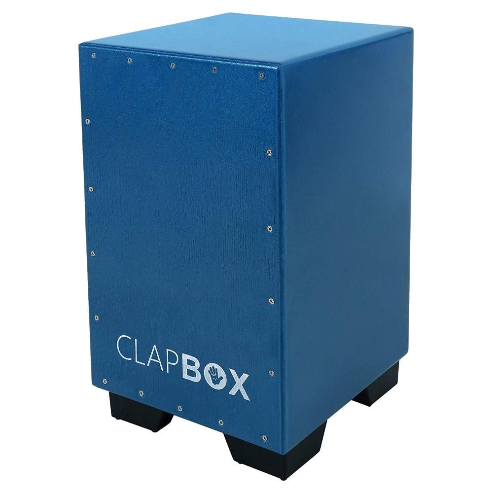Clapbox Cajons Clapbox Trendsetter Bass Cajon Ebony Wood- Mettalic Blue