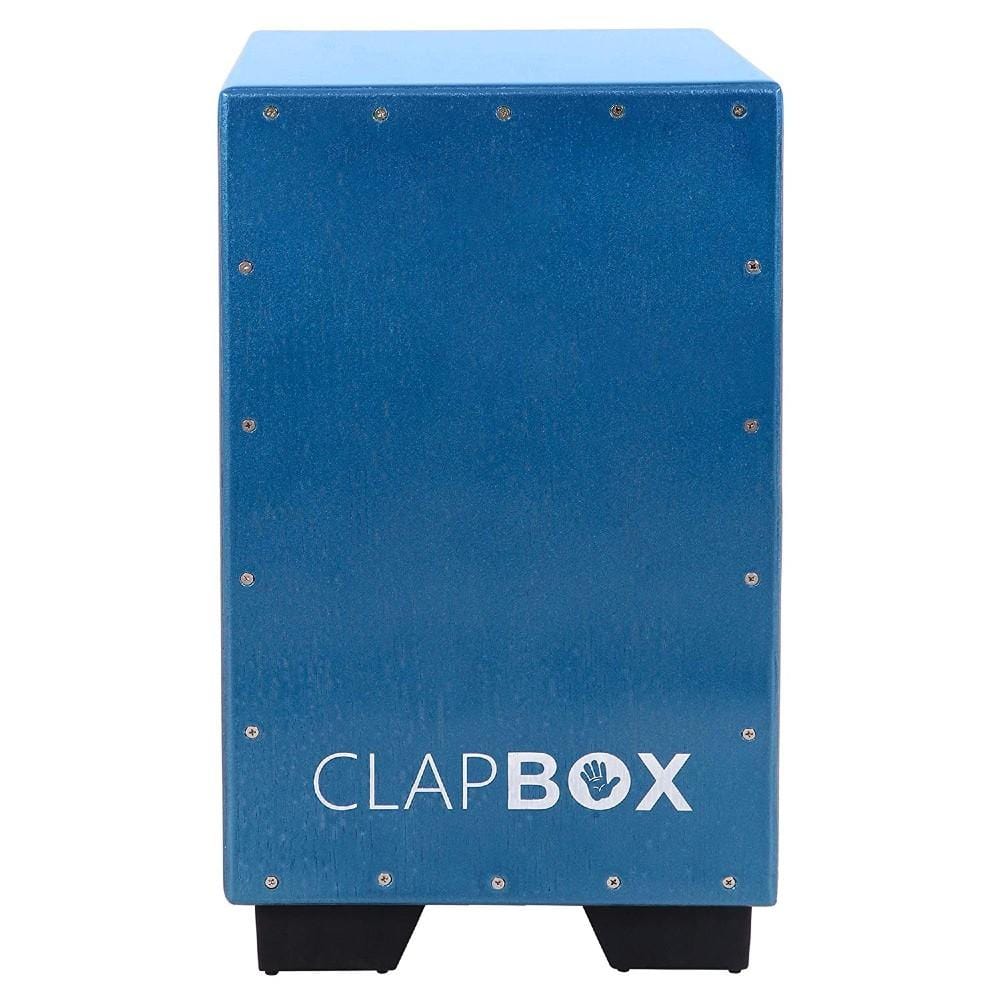 Clapbox Cajons Clapbox Trendsetter Bass Cajon Ebony Wood- Mettalic Blue