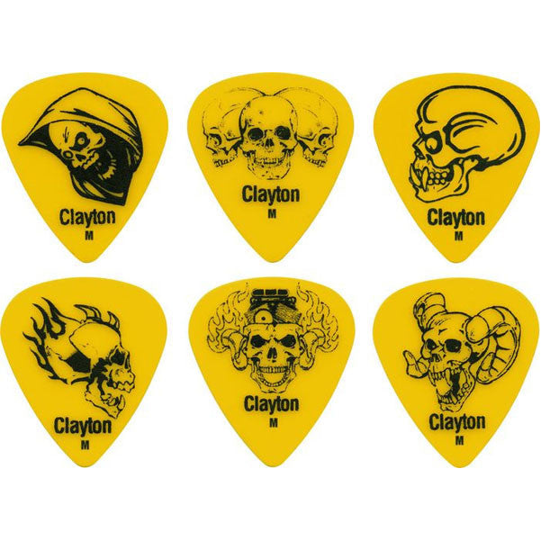 clayton picks clayton acetal demonic guitar picks yellow medium