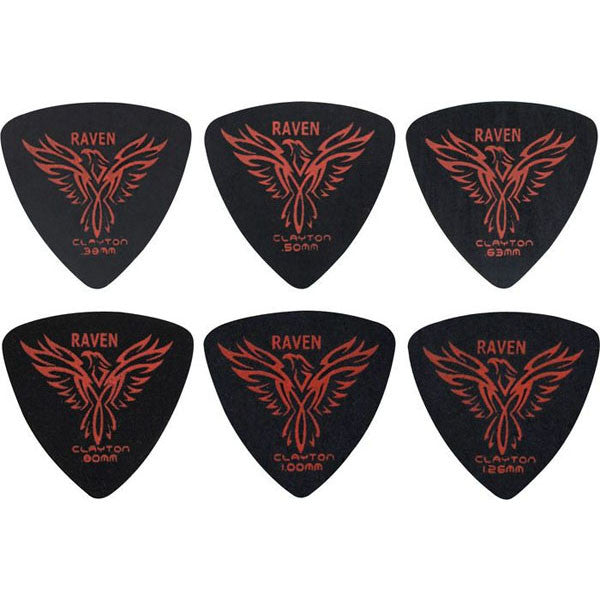 clayton picks clayton black raven rounded triangle guitar picks  1.0mm 1 dozen