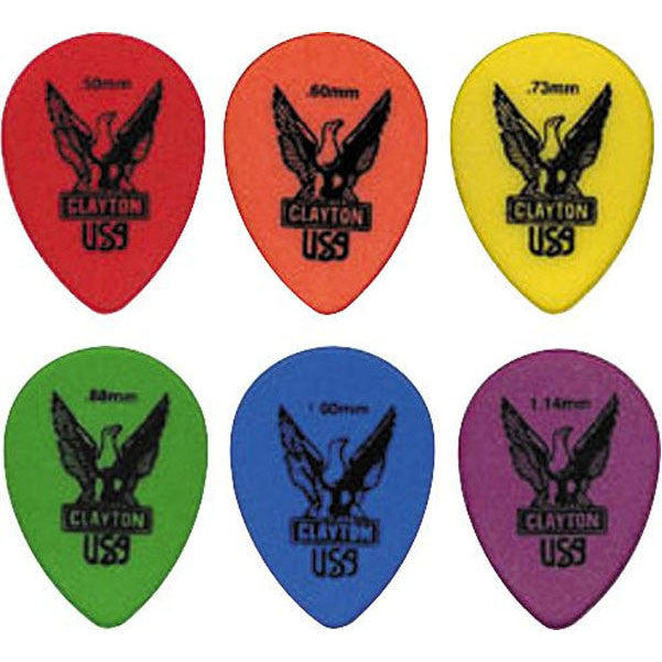 clayton picks clayton delrin small teardrop guitar picks .60mm 1 dozen