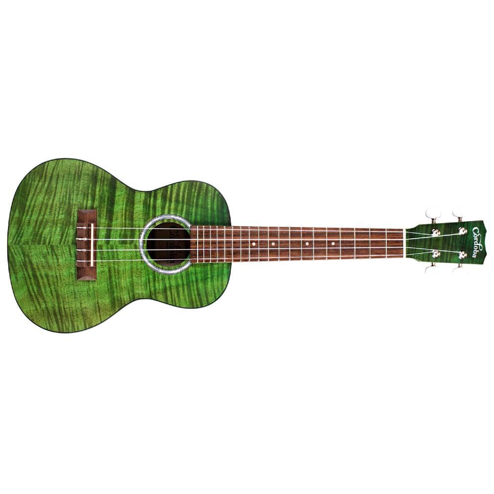 cordoba concert ukuleles cordoba 15cfm flamed mahogany concert ukulele #color_jade-green