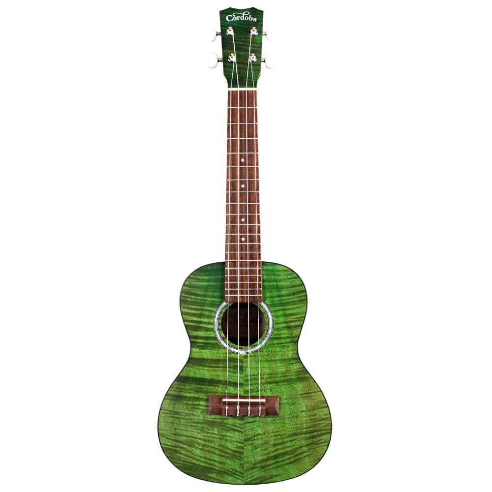 cordoba concert ukuleles jade green cordoba 15cfm flamed mahogany concert ukulele #color_jade-green