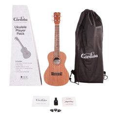 Cordoba Concert Ukuleles Natural Cordoba Player Series Concert Ukulele Pack